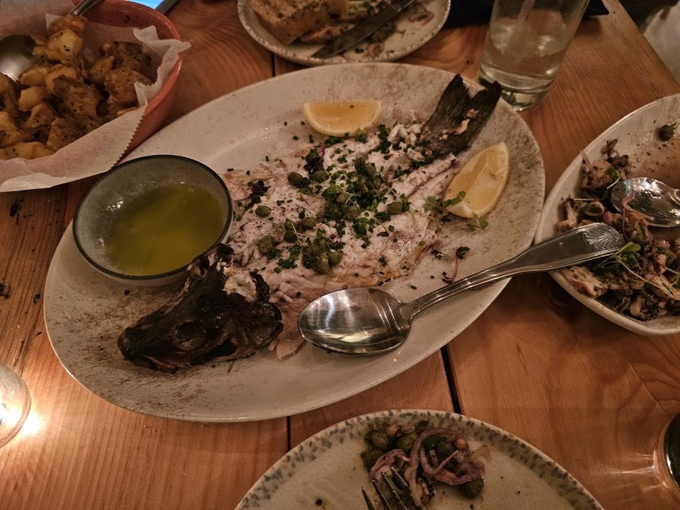 Whole Greek Branzino Grilled